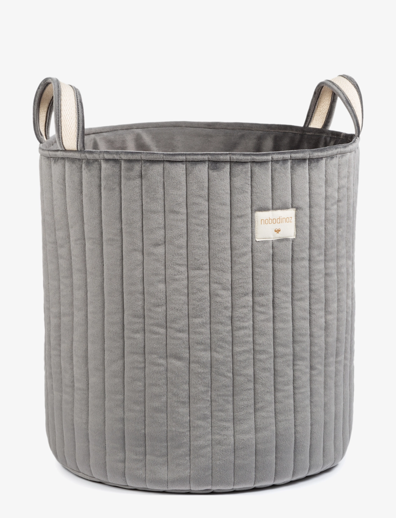 NOBODINOZ SAVANNA VELVET TOY BAG 40X35X35 - Dekoravimui - SLATE GREY / grey