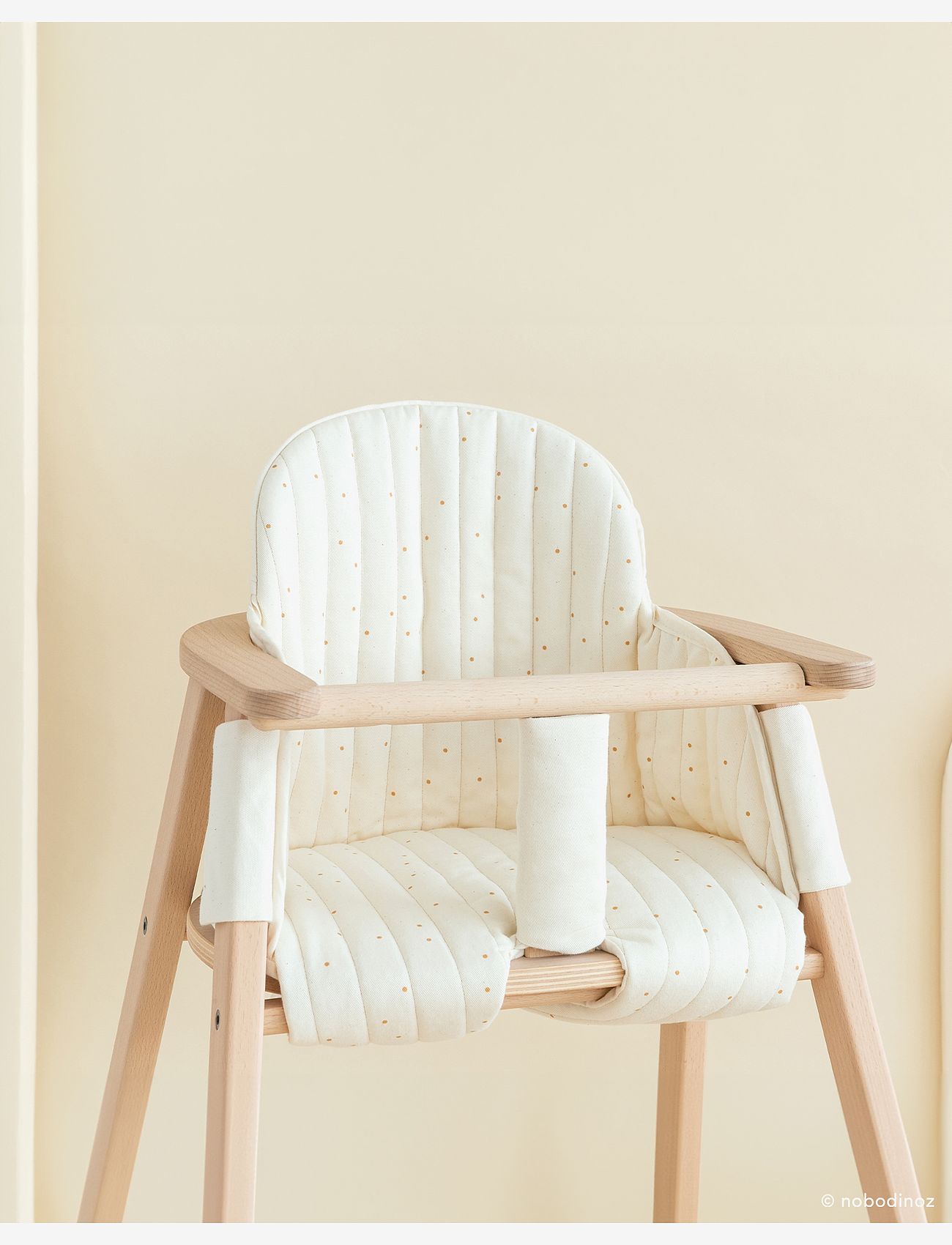 NOBODINOZ - GROWING GREEN HIGH CHAIR CUSHION - chaises et accessoires pour bébés - natural honey sweet dots - 1