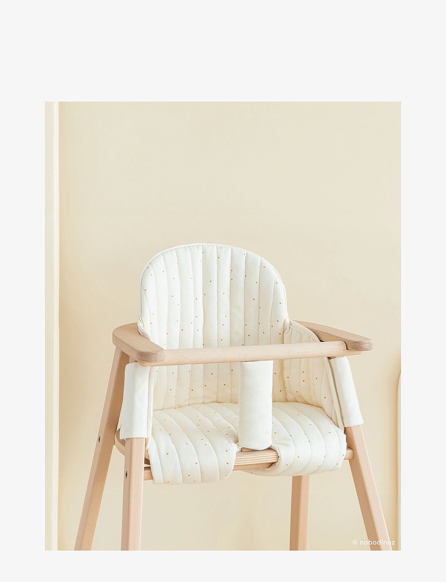 NOBODINOZ - GROWING GREEN HIGH CHAIR CUSHION - barnstolar & tillbehör - natural honey sweet dots - 1