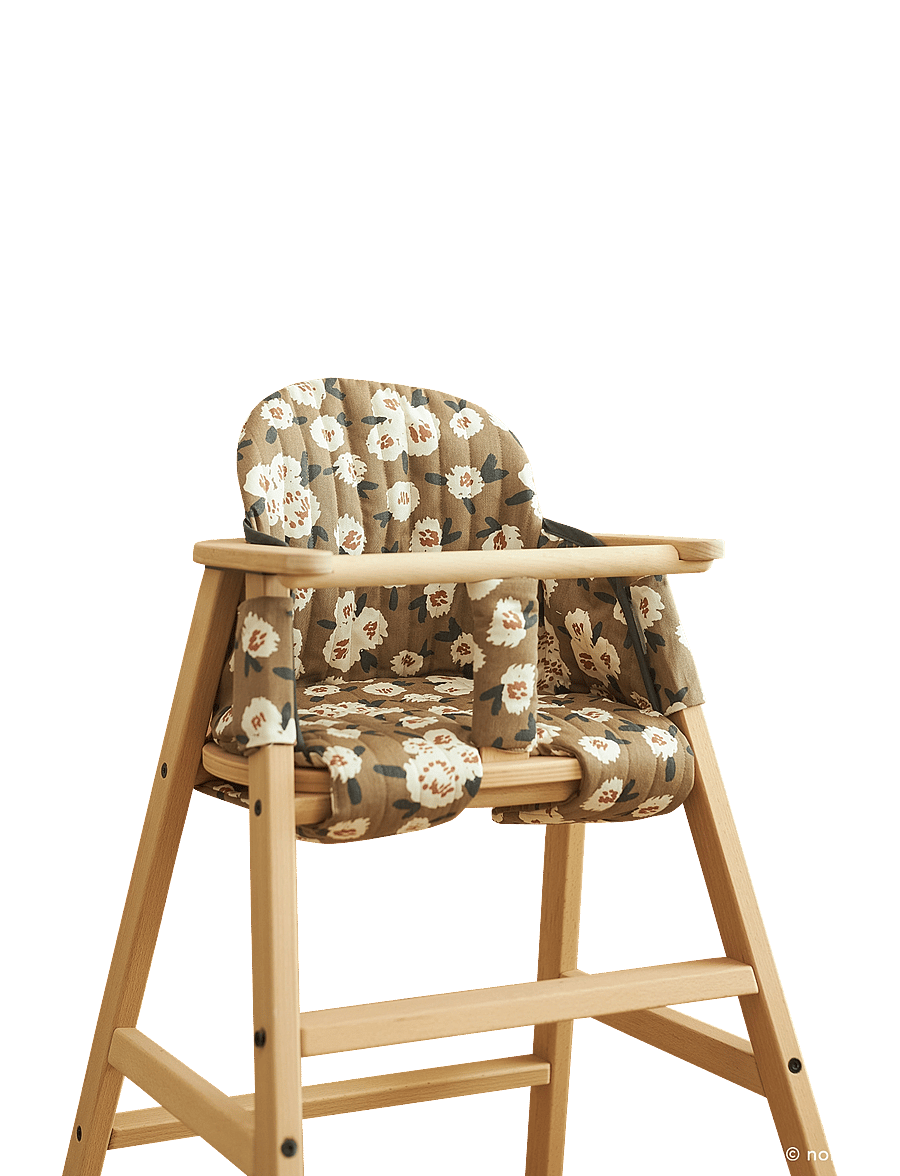 NOBODINOZ - GROWING GREEN HIGH CHAIR CUSHION - højstole & tilbehør - camellia - 0