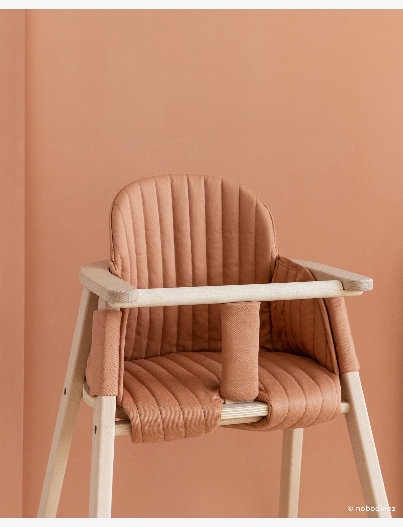 NOBODINOZ - GROWING GREEN HIGH CHAIR CUSHION - højstole & tilbehør - sienna brown - 1