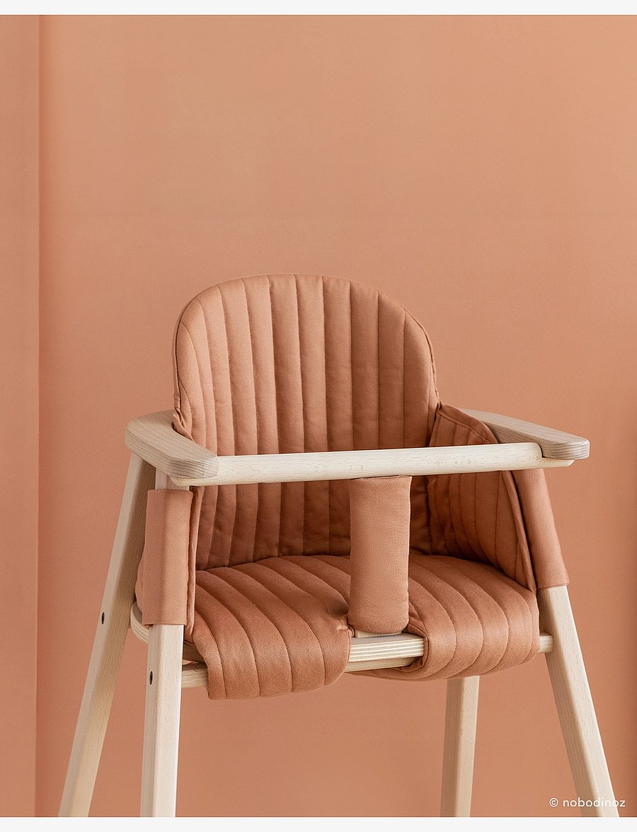 NOBODINOZ - GROWING GREEN HIGH CHAIR CUSHION - højstole & tilbehør - sienna brown - 1