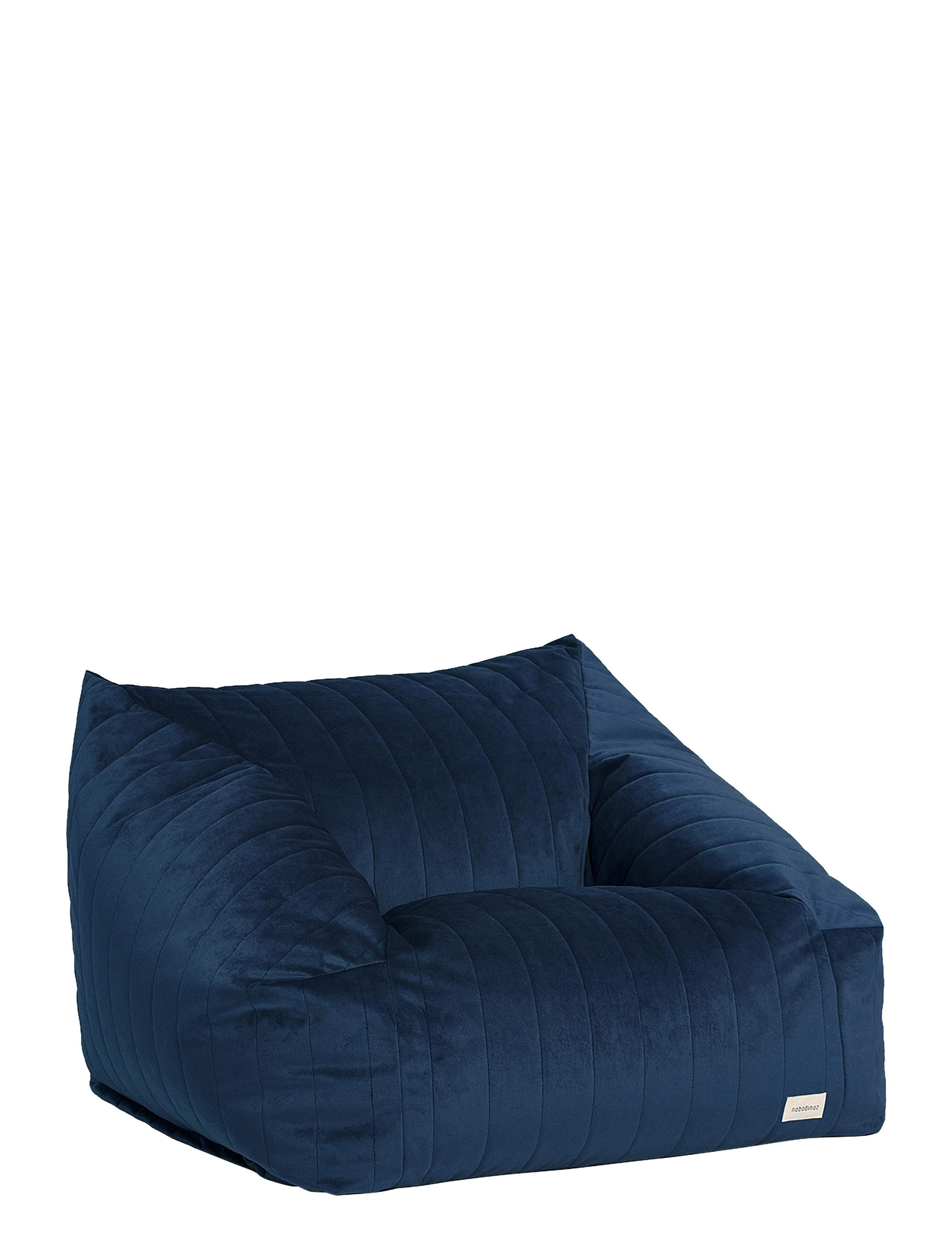 NOBODINOZ Chelsea Velvet Beanbag 72X75X42, 72X75X42 cm, Kids Decor, Marineblau - Furniture, Kinder