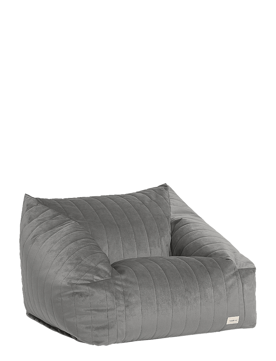NOBODINOZ - CHELSEA VELVET BEANBAG 72X75X42 - puhvetid ja tugitoolid - slate grey - 0