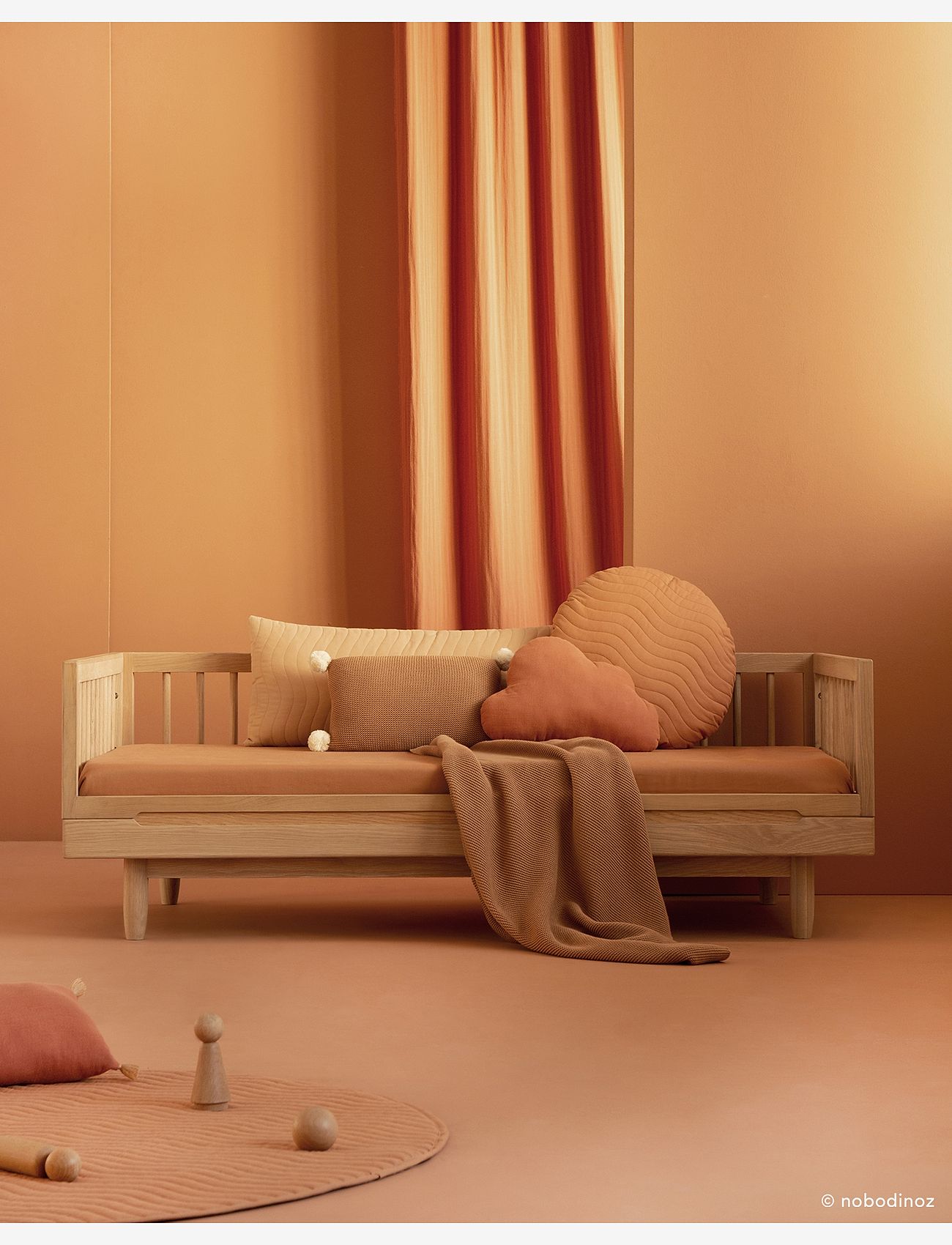 NOBODINOZ - KIT JUNIOR BED PURE (BASE AND EVOLUTIVE JUNIOR EXT) 70X140 - barnarúm & fylgihlutir - oak wood - 1