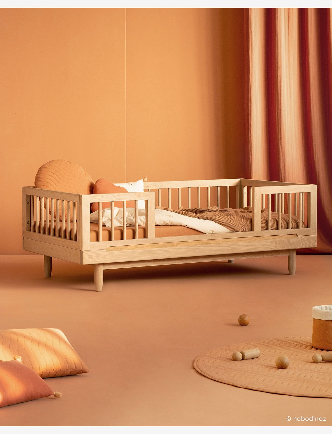 NOBODINOZ - KIT JUNIOR BED PURE (BASE AND EVOLUTIVE JUNIOR EXT) 70X140 - barnarúm & fylgihlutir - oak wood - 3