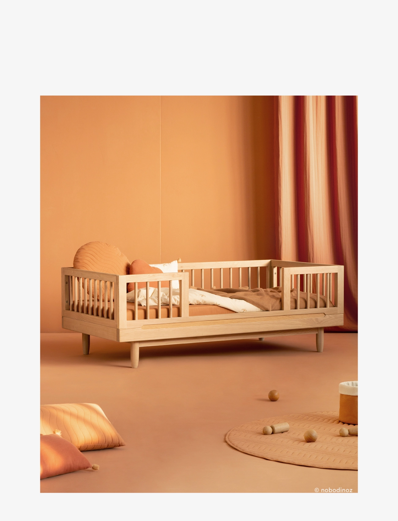 NOBODINOZ - KIT JUNIOR BED PURE (BASE AND EVOLUTIVE JUNIOR EXT) 70X140 - barnsängar & tillbehör - oak wood - 3