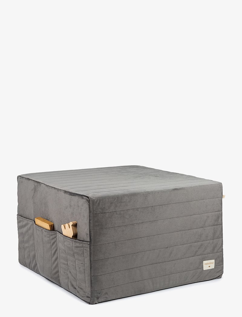 NOBODINOZ - SLEEPOVER VELVET MATTRESS 57x57x36 - poufs - slate grey - 2