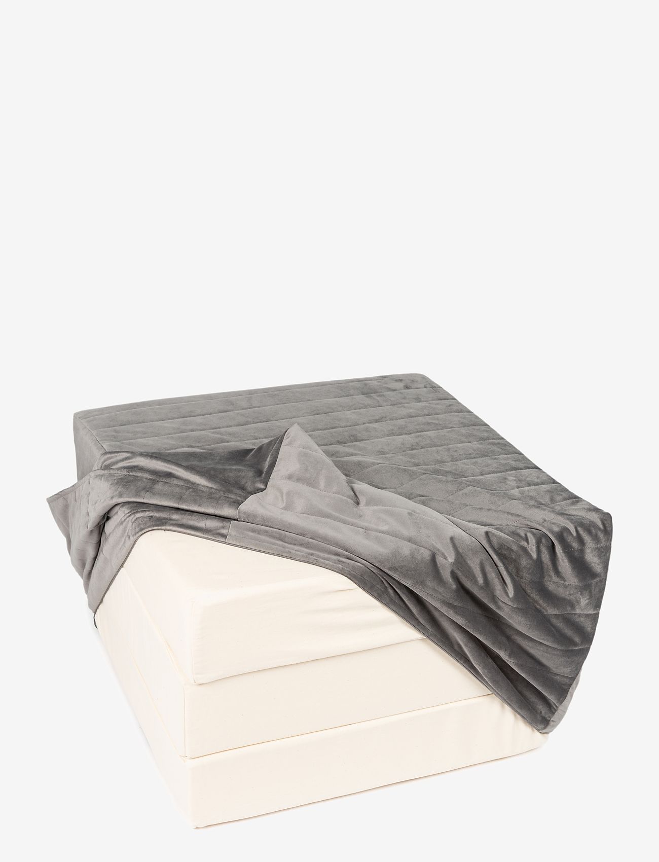 NOBODINOZ - SLEEPOVER VELVET MATTRESS 57x57x36 - poufs - slate grey - 3