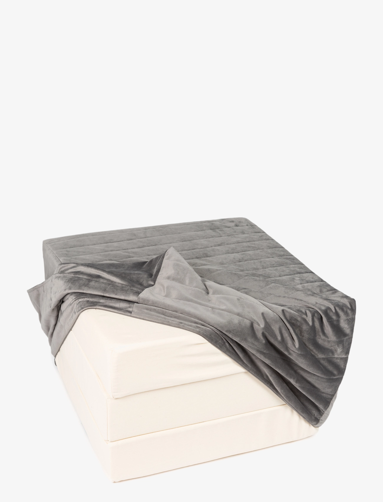 NOBODINOZ - SLEEPOVER VELVET MATTRESS 57x57x36 - poufs et fauteuils - slate grey - 3