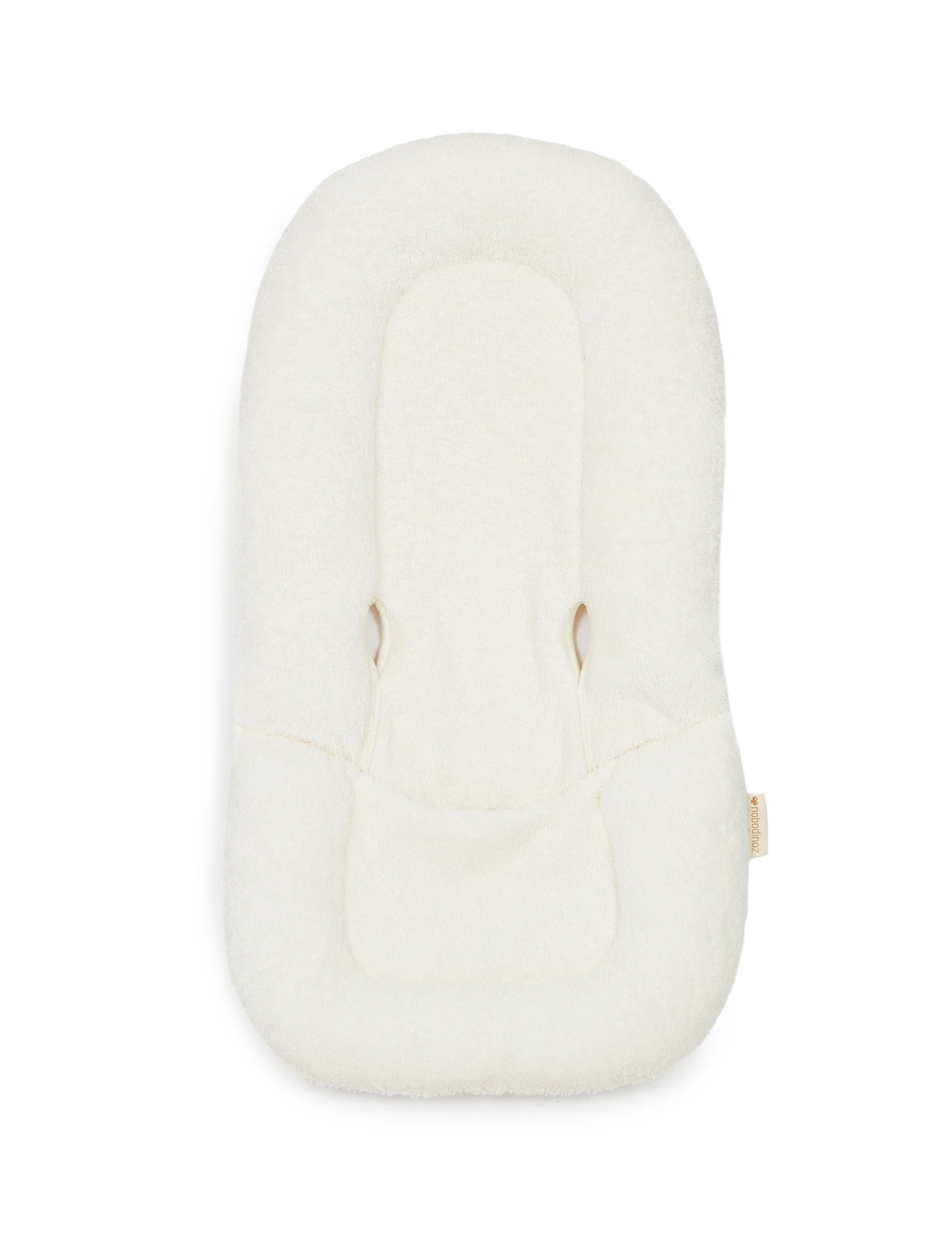 NOBODINOZ Growing Green New Born Terry Cotton Bouncer Cushion 37X70X6, Baby Skråstolspude, Cream, Str: ONE SIZE