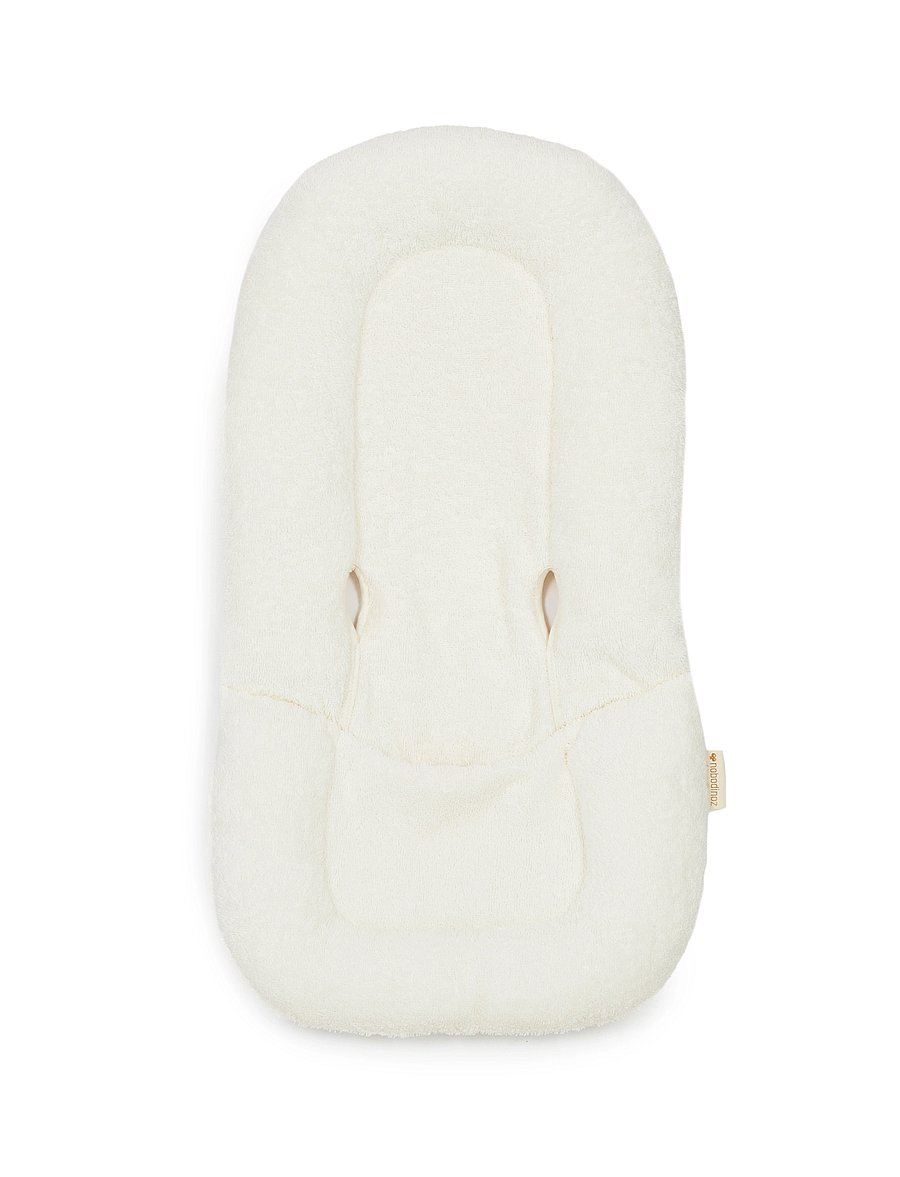 NOBODINOZ - GROWING GREEN NEW BORN TERRY COTTON BOUNCER CUSHION 37X70X6 - transats - natural - 1