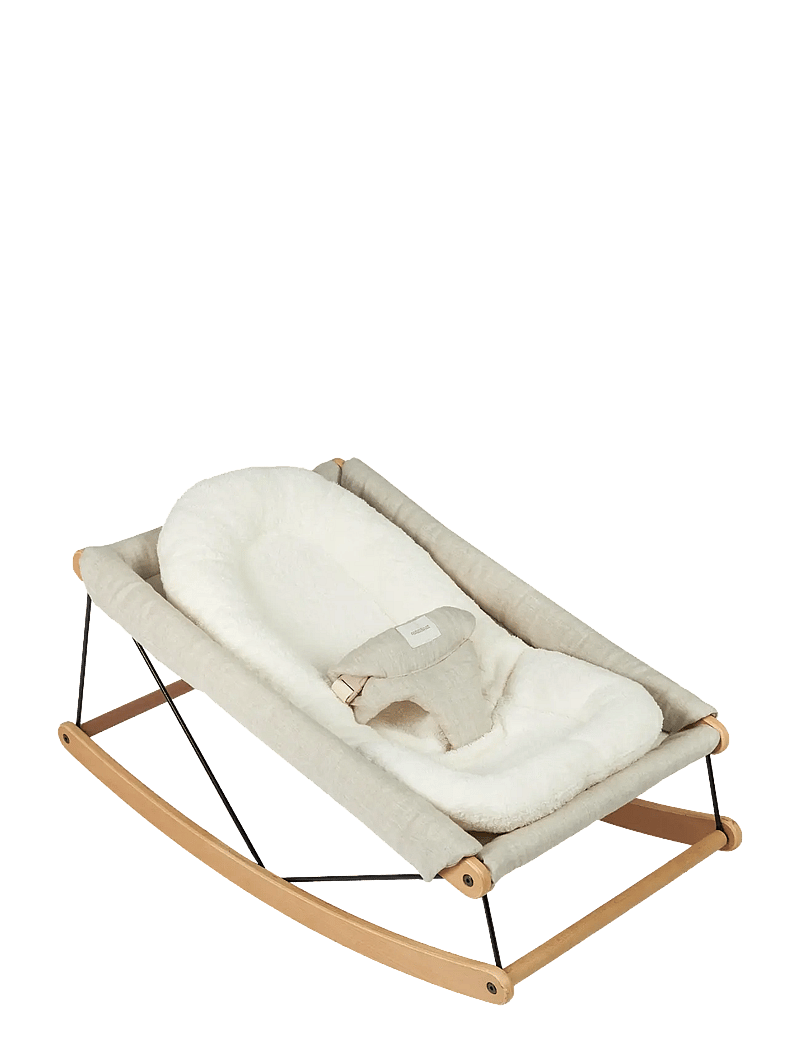 NOBODINOZ - GROWING GREEN NEW BORN TERRY COTTON BOUNCER CUSHION 37X70X6 - babywippen & babyschaukeln - natural - 2