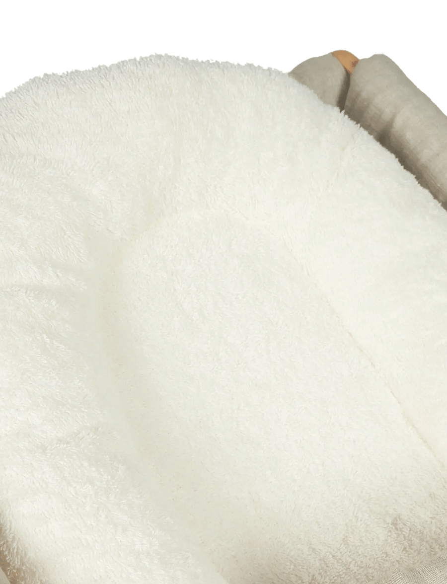 NOBODINOZ - GROWING GREEN NEW BORN TERRY COTTON BOUNCER CUSHION 37X70X6 - transats - natural - 3