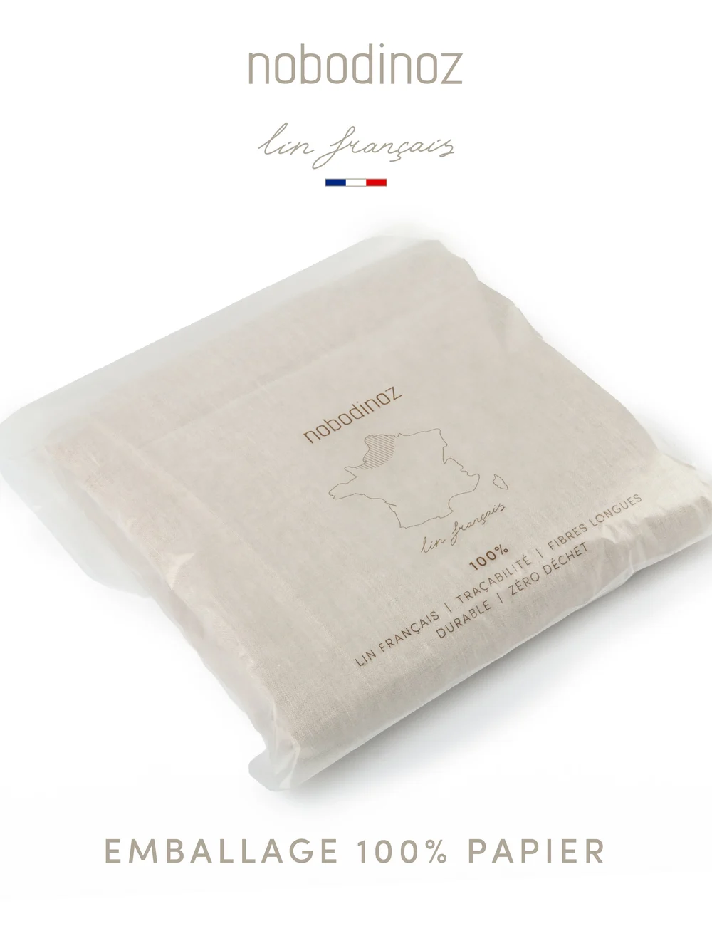 NOBODINOZ - Cloud cushion in washed French linen L1N0 - ilupadjad - greige - 2