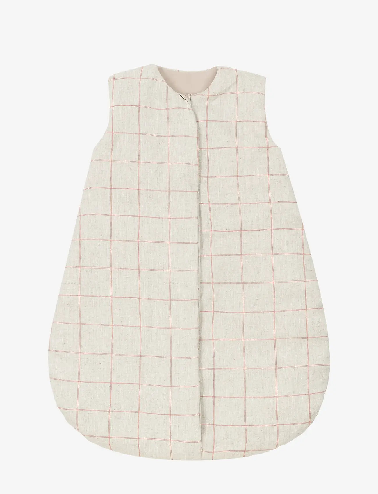 NOBODINOZ - Mid-season baby sleeping bag L1N0 in French linen 6-18 months - baby sleeping bags - carmine grid - 0