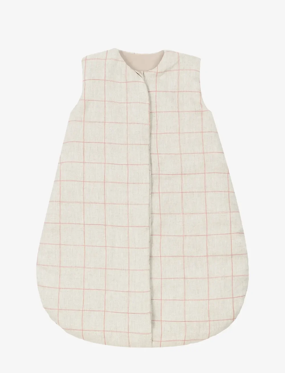 NOBODINOZ - Mid-season baby sleeping bag L1N0 in French linen 6-18 months - baby-schlafsäcke - carmine grid - 0