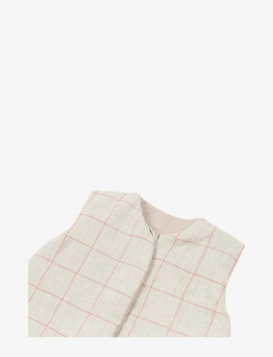 NOBODINOZ - Mid-season baby sleeping bag L1N0 in French linen 6-18 months - baby-schlafsäcke - carmine grid - 2