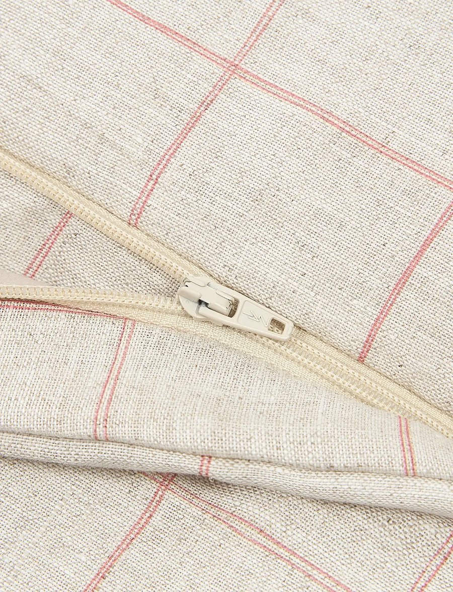 NOBODINOZ - Mid-season baby sleeping bag L1N0 in French linen 6-18 months - baby-schlafsäcke - carmine grid - 3