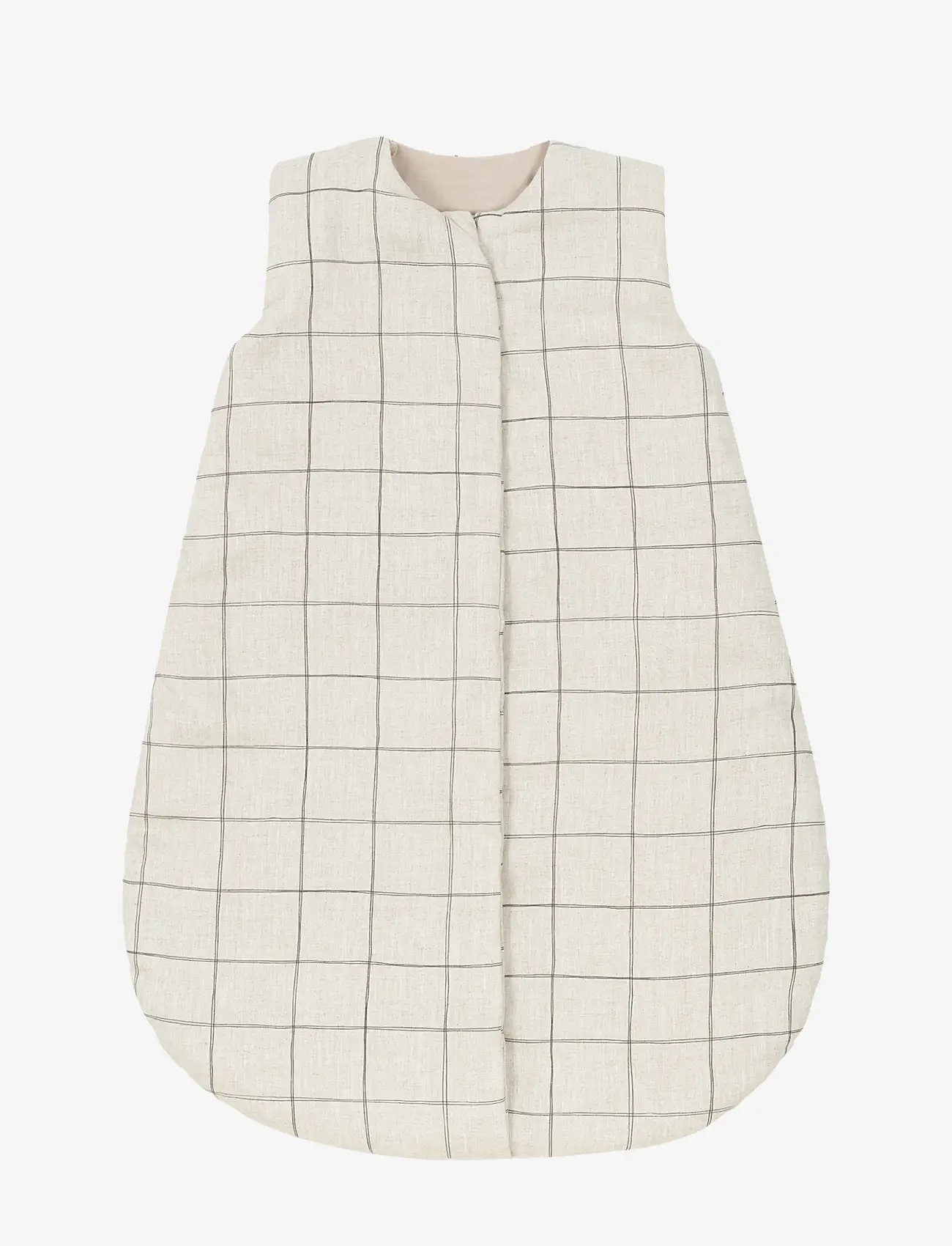 NOBODINOZ - Mid-season baby sleeping bag L1N0 in French linen 6-18 months - baby-schlafsäcke - charcoal grid - 0