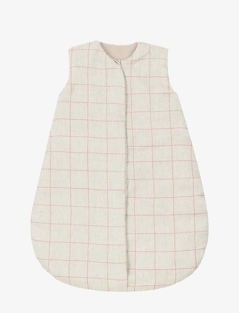 NOBODINOZ - Mid-season baby sleeping bag L1N0 in French linen 0-6 months - baby-schlafsäcke - carmine grid - 0