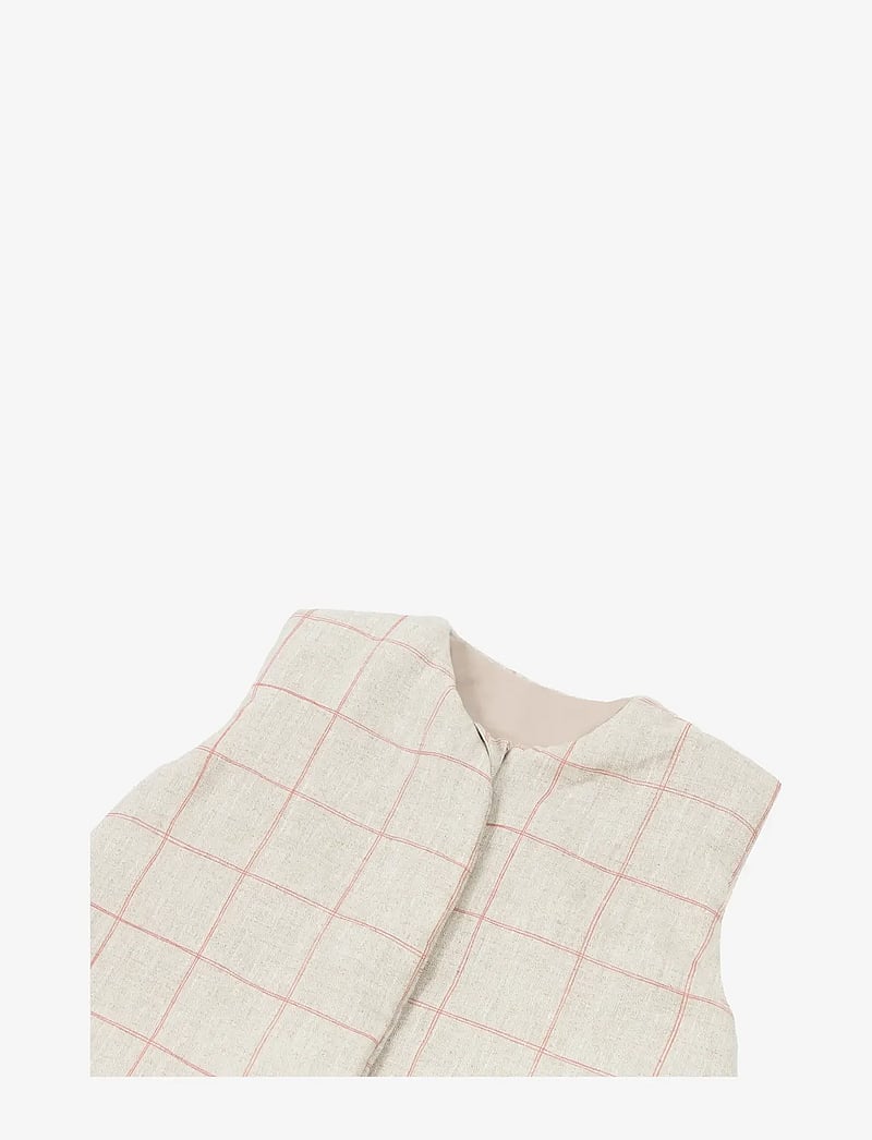 NOBODINOZ - Mid-season baby sleeping bag L1N0 in French linen 0-6 months - baby-schlafsäcke - carmine grid - 2