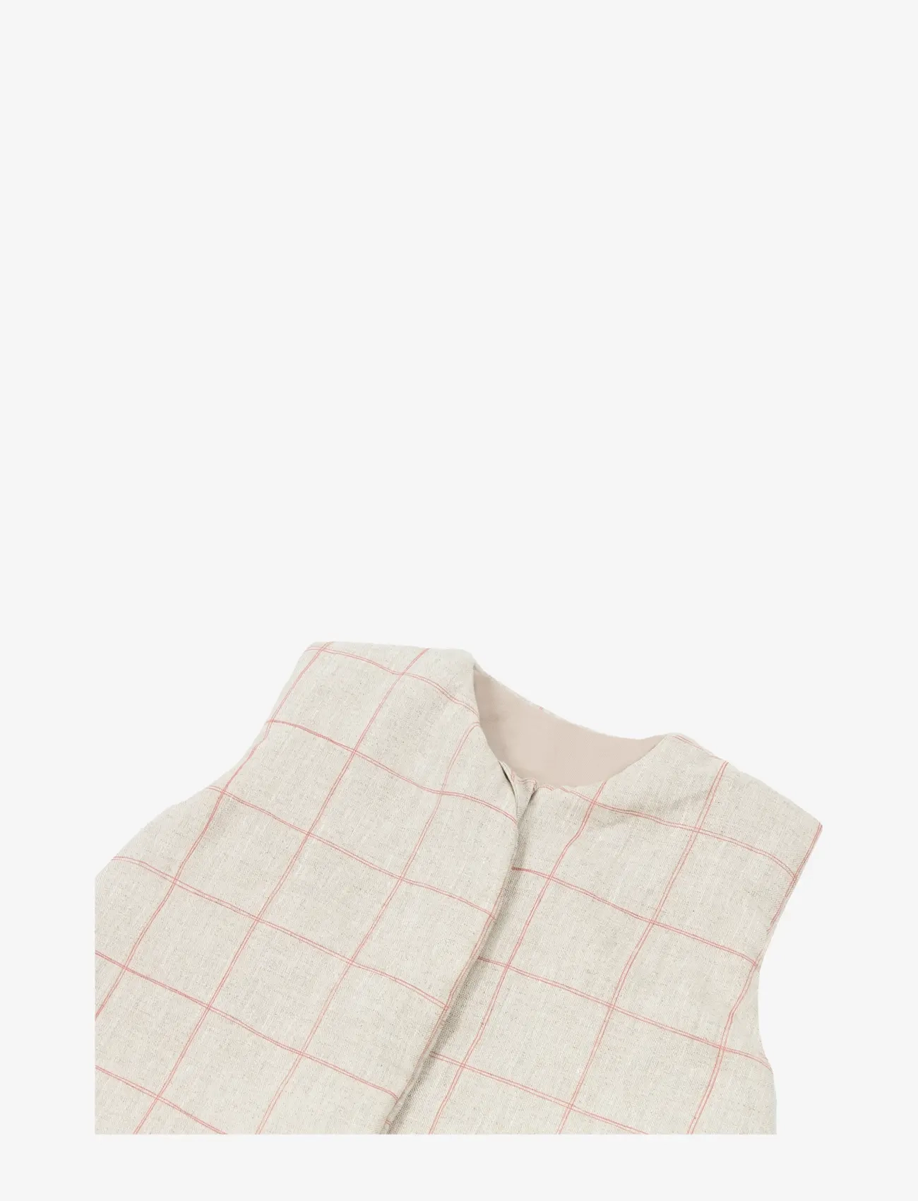 NOBODINOZ - Mid-season baby sleeping bag L1N0 in French linen 0-6 months - babysoveposer - carmine grid - 2