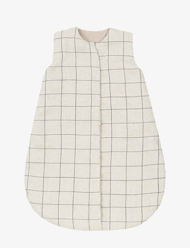 NOBODINOZ - Mid-season baby sleeping bag L1N0 in French linen 0-6 months - baby-schlafsäcke - charcoal grid - 0