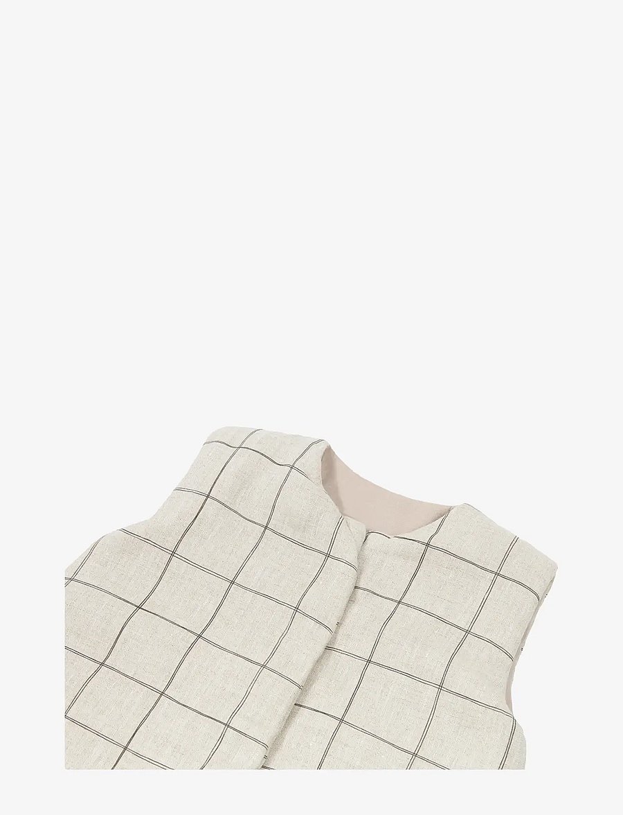 NOBODINOZ - Mid-season baby sleeping bag L1N0 in French linen 0-6 months - baby-schlafsäcke - charcoal grid - 2