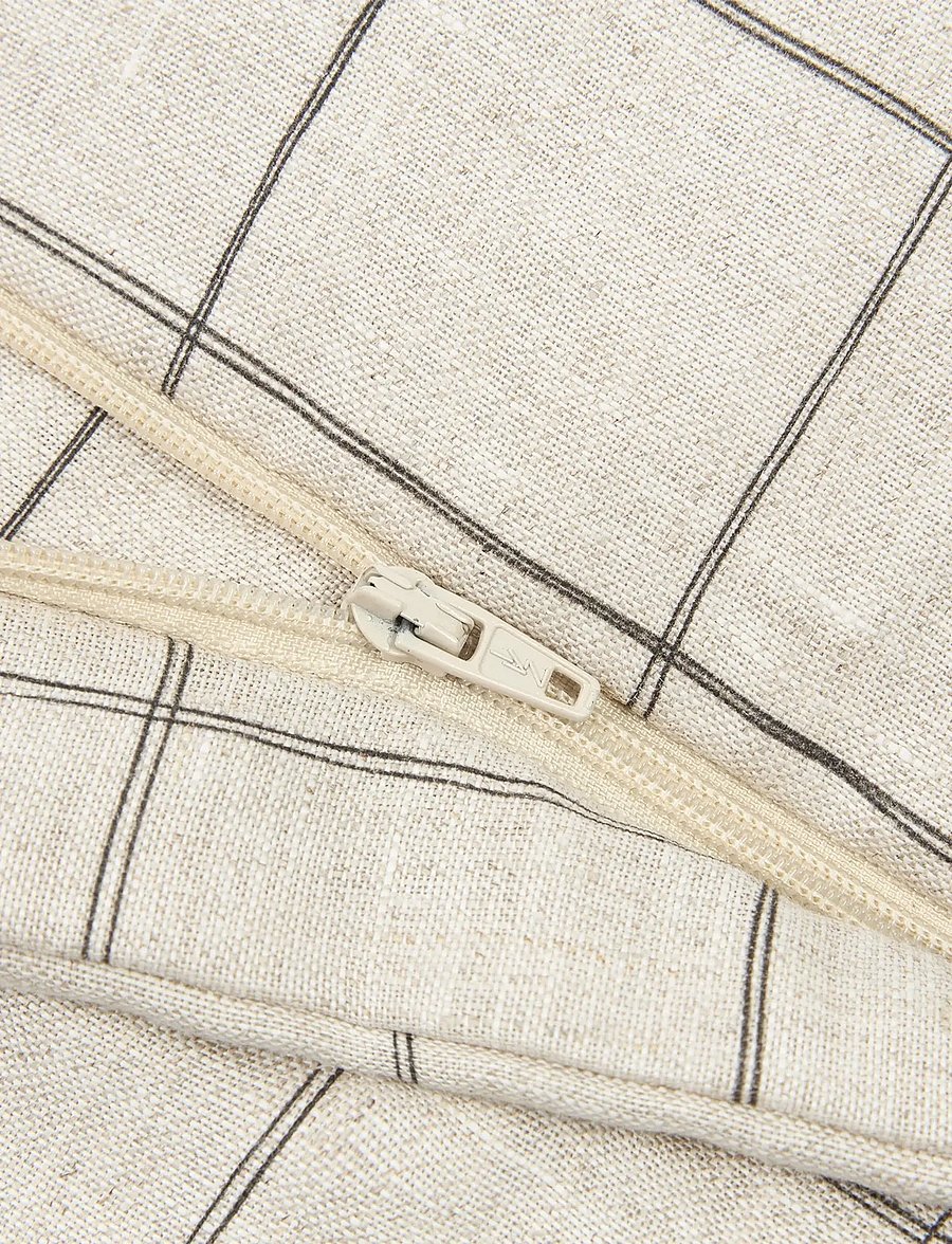 NOBODINOZ - Mid-season baby sleeping bag L1N0 in French linen 0-6 months - baby-schlafsäcke - charcoal grid - 3