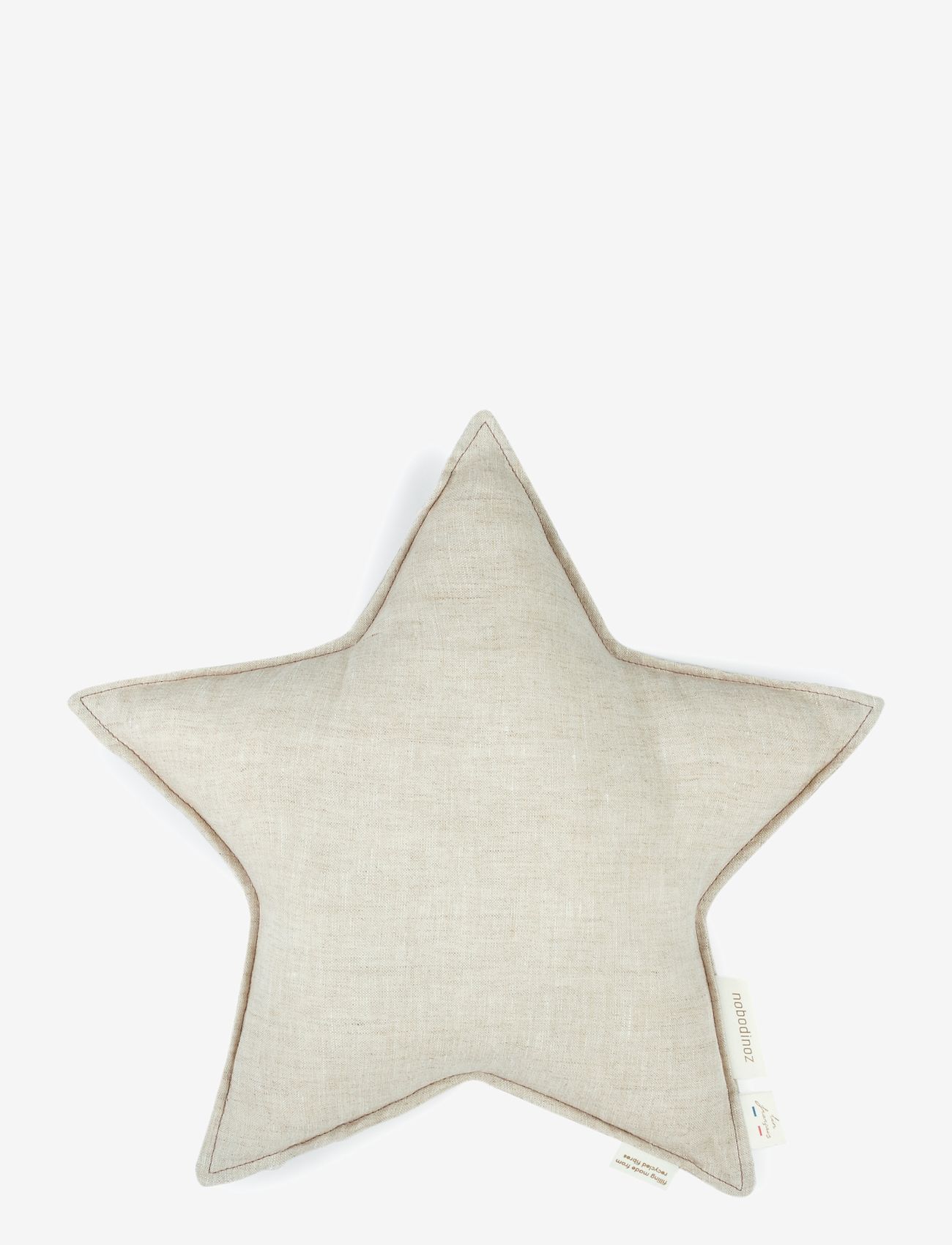NOBODINOZ - LIN FRANÇAIS STAR CUSHION 38X38 - dekorative kissen - greige - 1