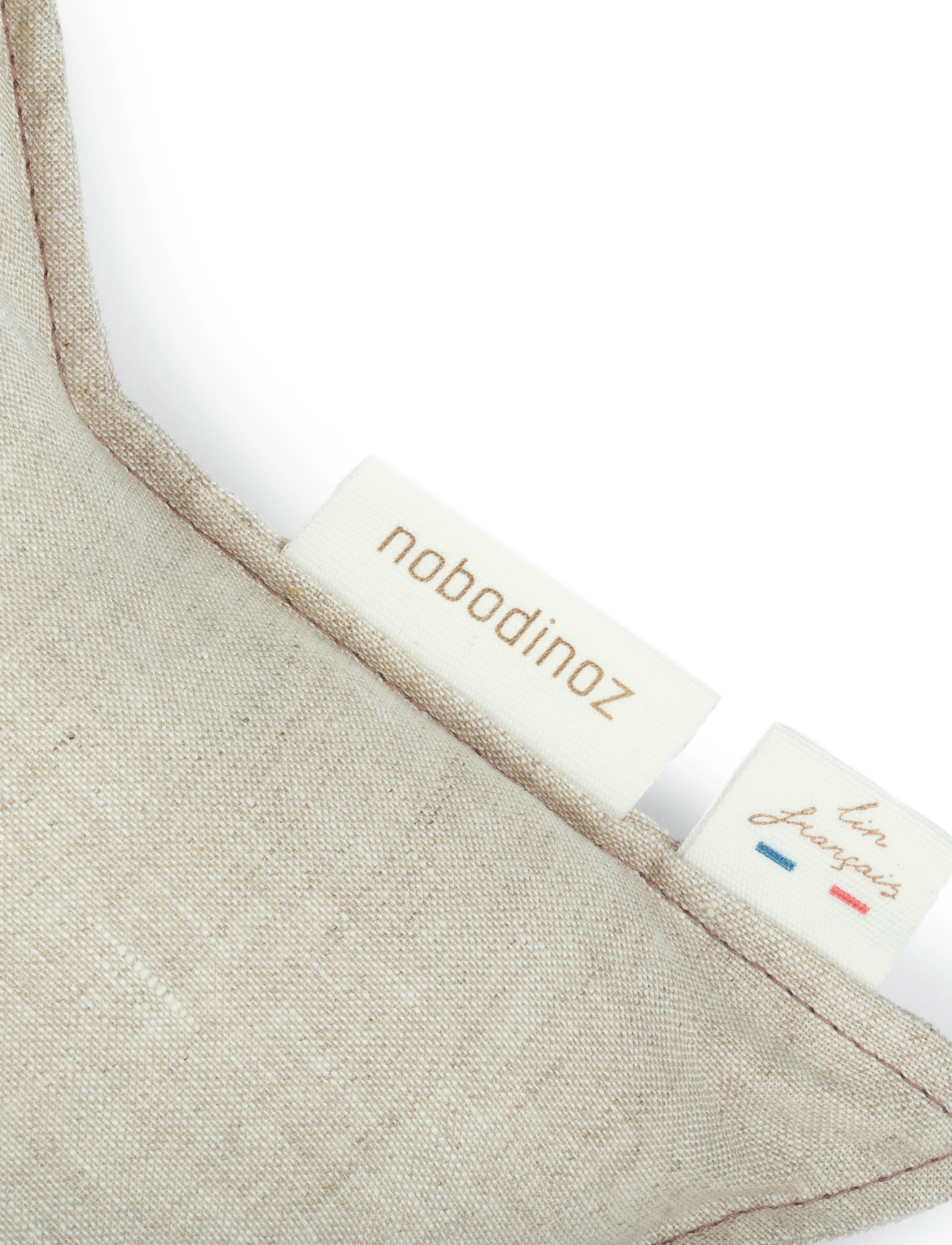 NOBODINOZ - LIN FRANÇAIS STAR CUSHION 38X38 - coussins décoratifs - greige - 3