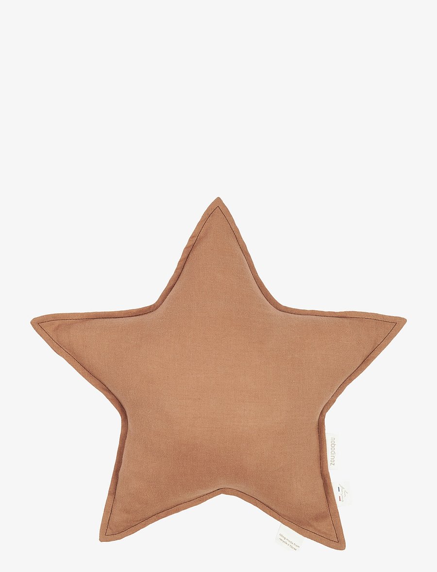 NOBODINOZ - LIN FRANÇAIS STAR CUSHION 38X38 - ilupadjad - noisette - 1