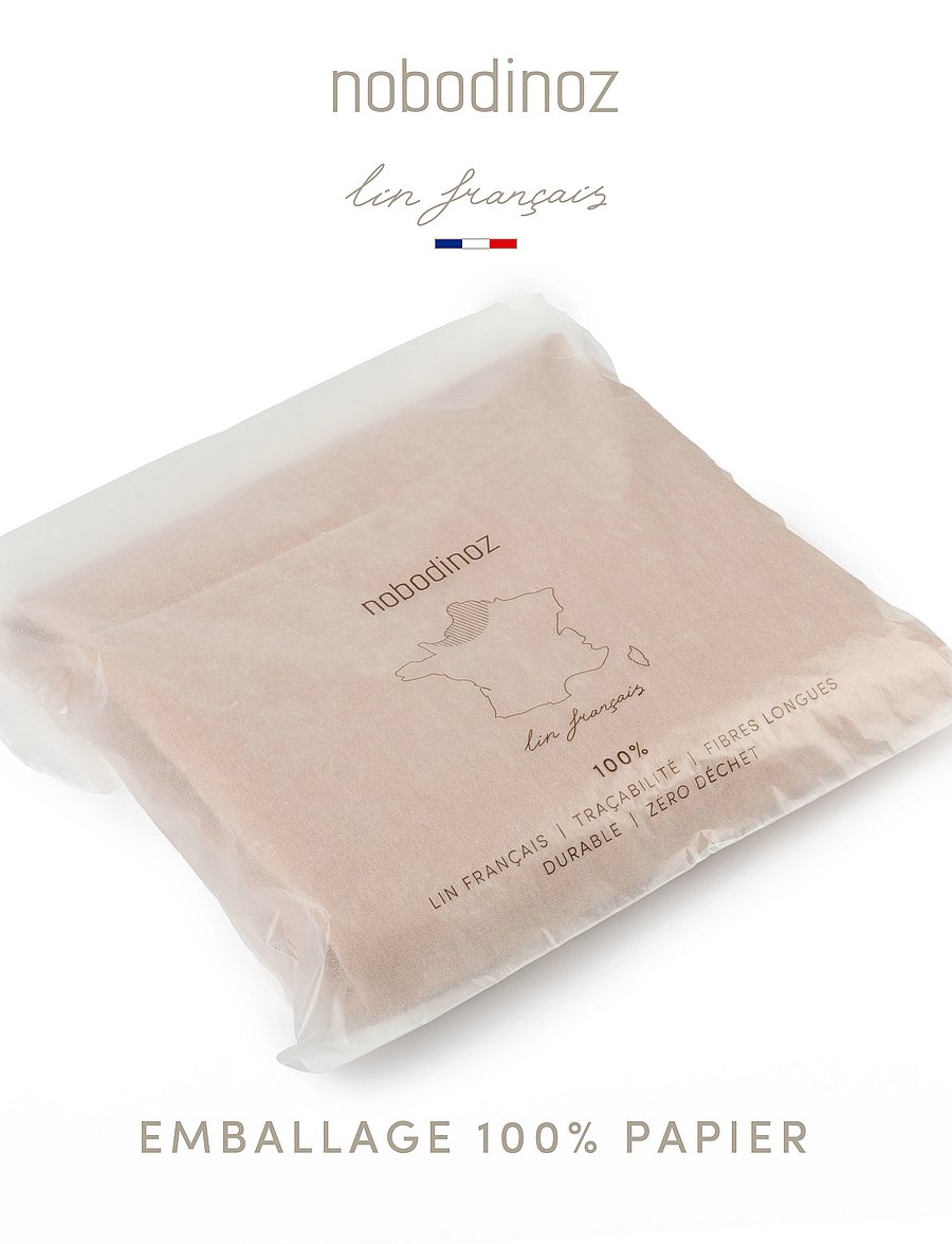 NOBODINOZ - LIN FRANÇAIS STAR CUSHION 38X38 - ilupadjad - noisette - 2