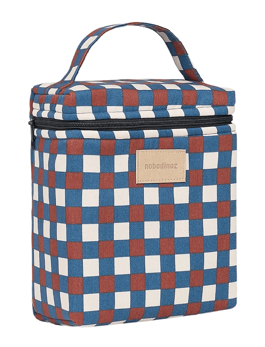 NOBODINOZ - Insulated baby bottle and lunch bag Hyde Park - accessoires - blue red mosaic - 0