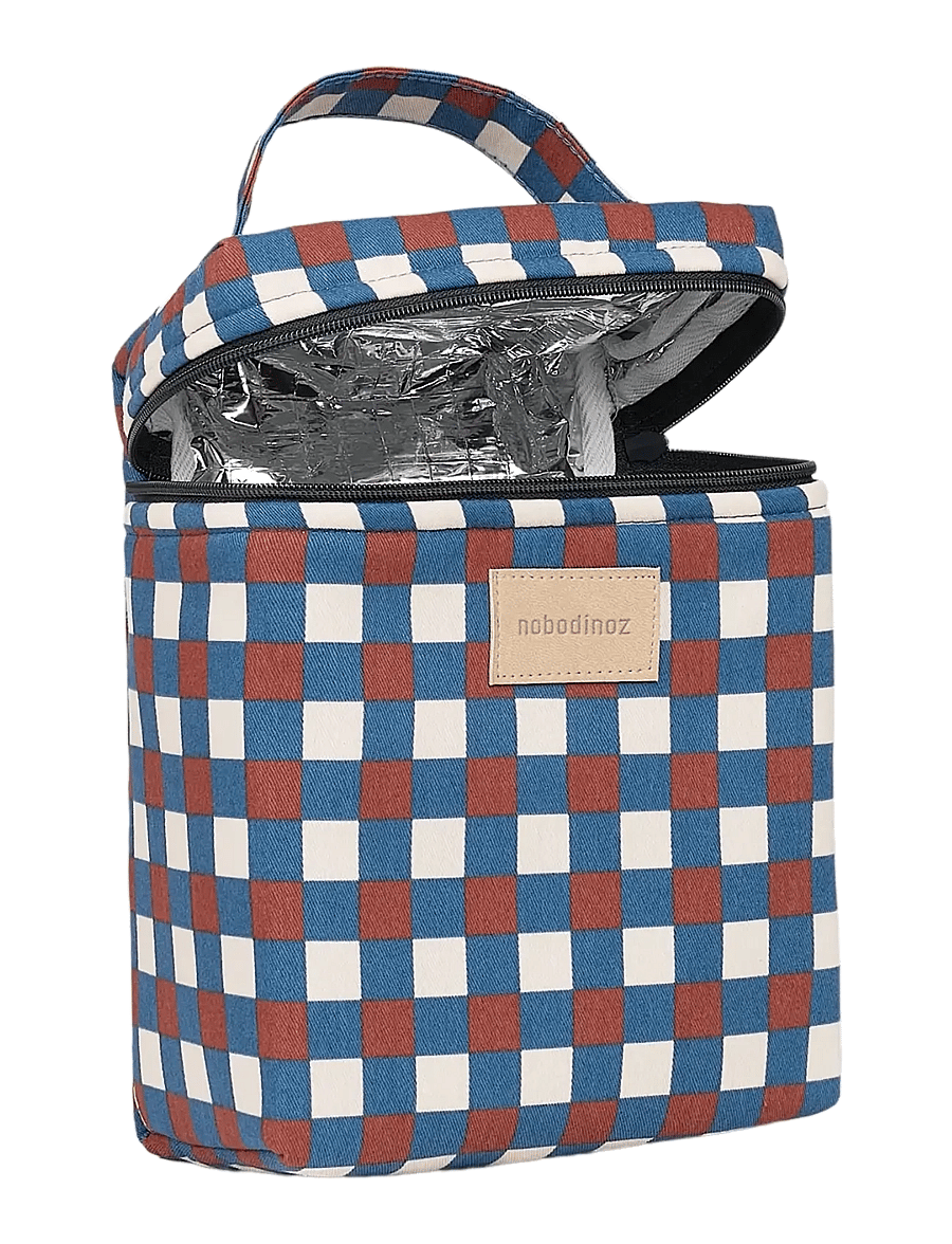 NOBODINOZ - Insulated baby bottle and lunch bag Hyde Park - accessoires - blue red mosaic - 2