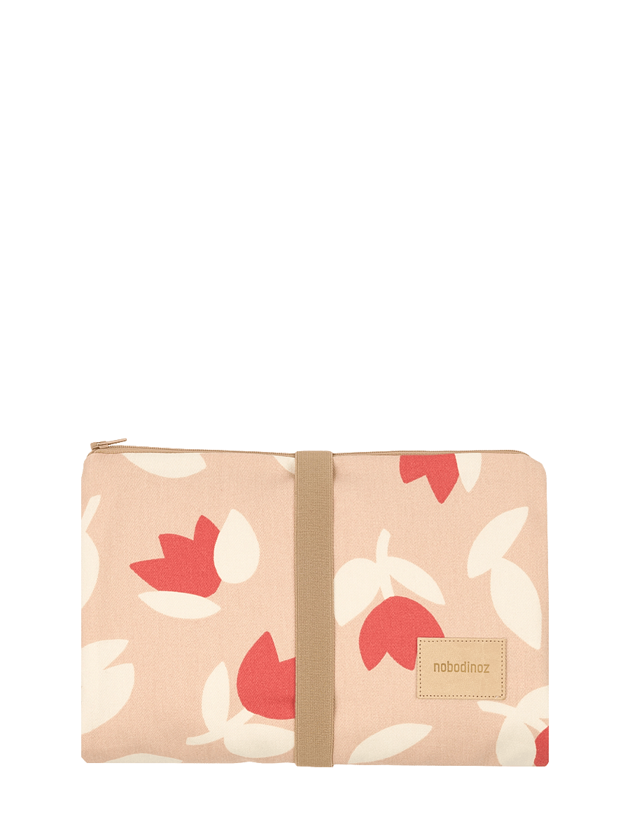 NOBODINOZ - HYDE PARK WATERPROOF CHANGING PAD 50X70 - wickelauflagen - red tulips - 0