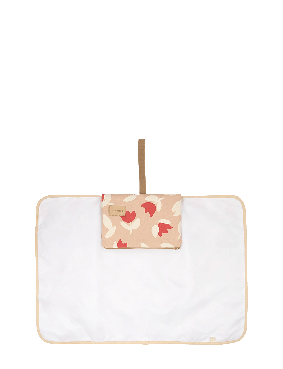 NOBODINOZ - HYDE PARK WATERPROOF CHANGING PAD 50X70 - wickelauflagen - red tulips - 1
