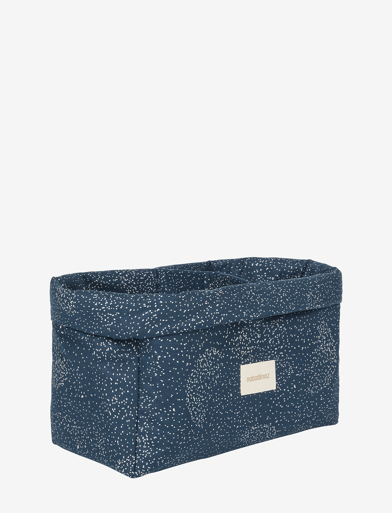 NOBODINOZ - STORIES DOUBLE STORAGE BASKET 30X20X15 - förvaringskorgar - gold bubble night blue - 0