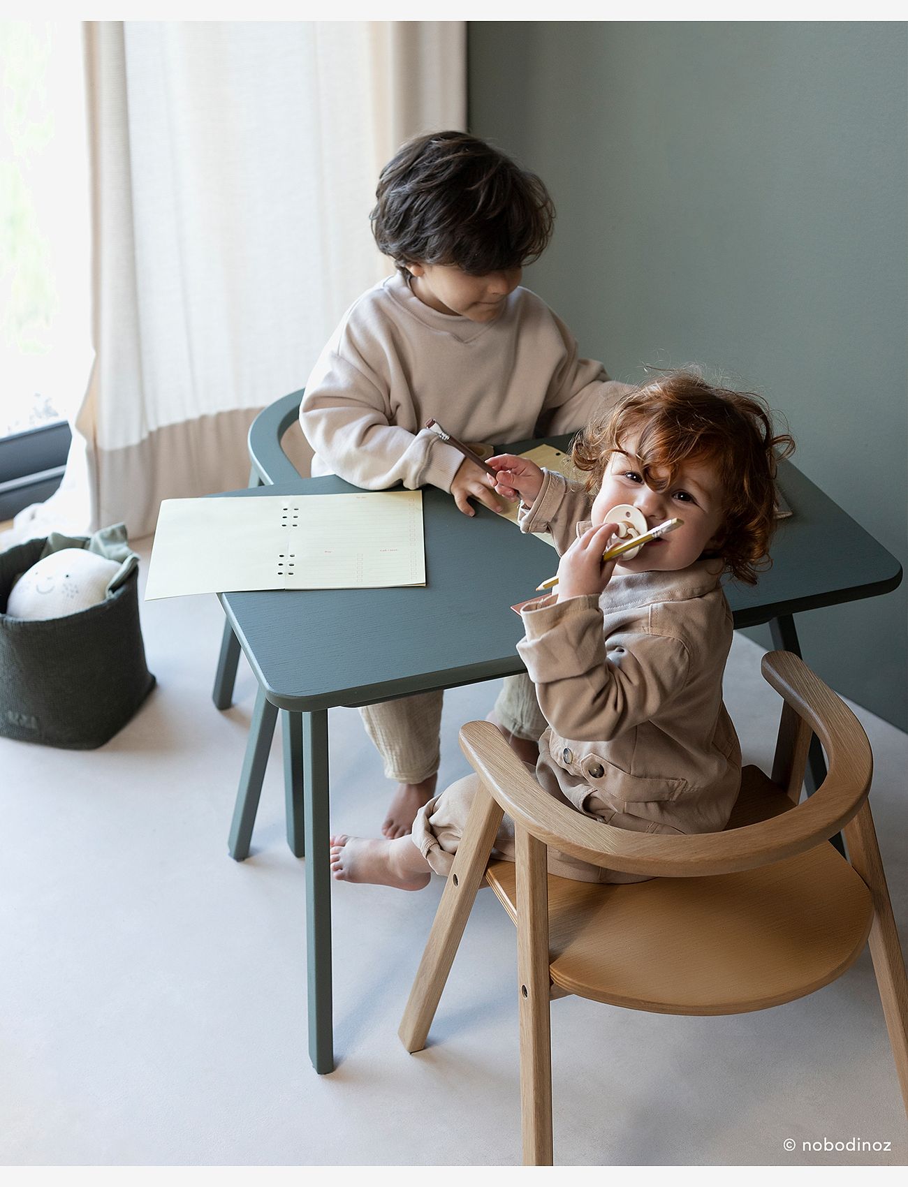 NOBODINOZ - GROWING GREEN KID CHAIR NATURAL OAK - chairs & stools - oak wood - 3