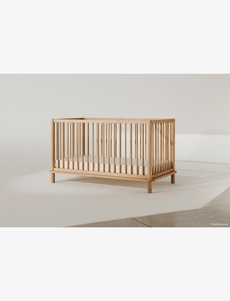 NOBODINOZ - KIT CRIB LATITUDE (BASE & EVOLUTIVE CRIB) 70X140 - spjälsängar - oak wood - 2