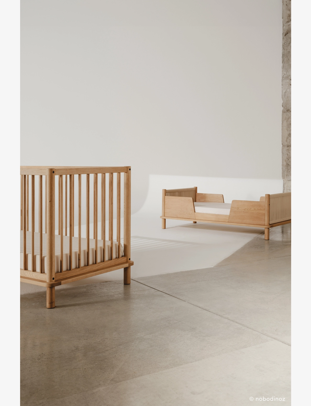 NOBODINOZ - KIT CRIB LATITUDE (BASE & EVOLUTIVE CRIB) 70X140 - vöggur - oak wood - 4