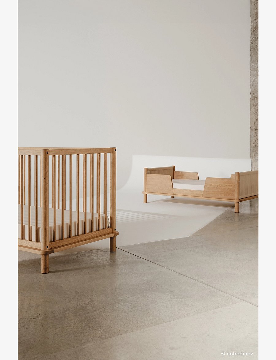 NOBODINOZ - KIT CRIB LATITUDE (BASE & EVOLUTIVE CRIB) 70X140 - spjälsängar - oak wood - 4