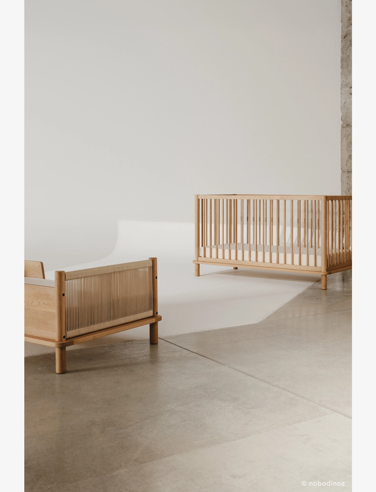 NOBODINOZ - KIT CRIB LATITUDE (BASE & EVOLUTIVE CRIB) 70X140 - vöggur - oak wood - 5