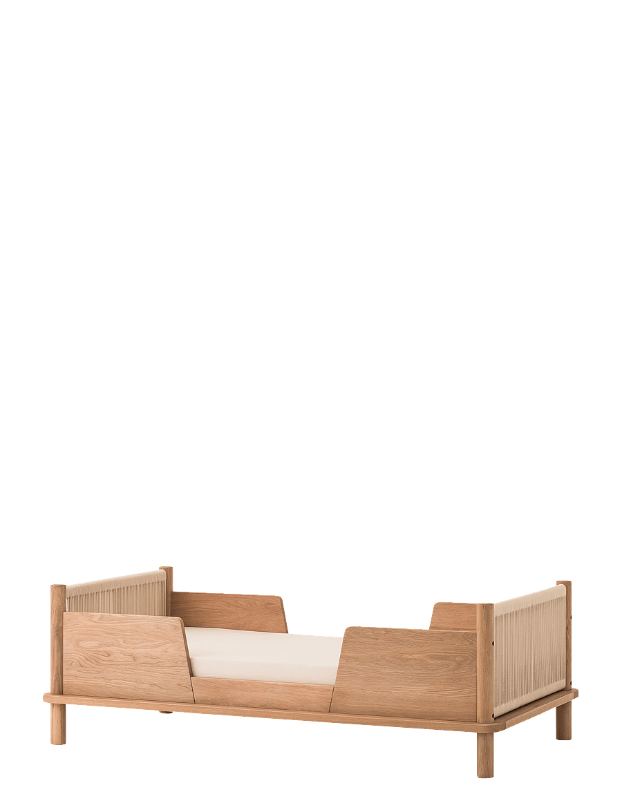 NOBODINOZ - KIT JUNIOR BED LATITUDE (BASE & EVOLUTIVE JUNIOR EXT) 70X140 - børnesenge & tilbehør - oak wood - 1