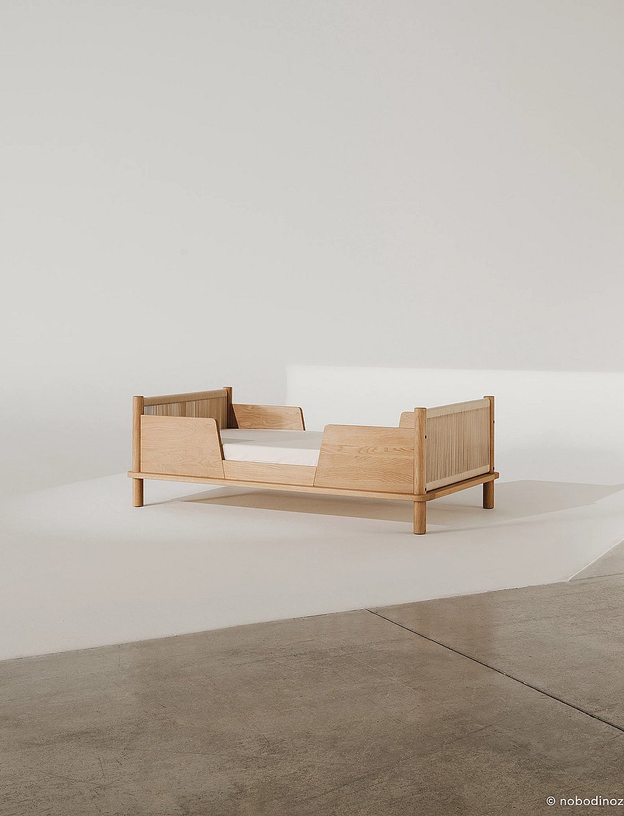 NOBODINOZ - KIT JUNIOR BED LATITUDE (BASE & EVOLUTIVE JUNIOR EXT) 70X140 - børnesenge & tilbehør - oak wood - 0