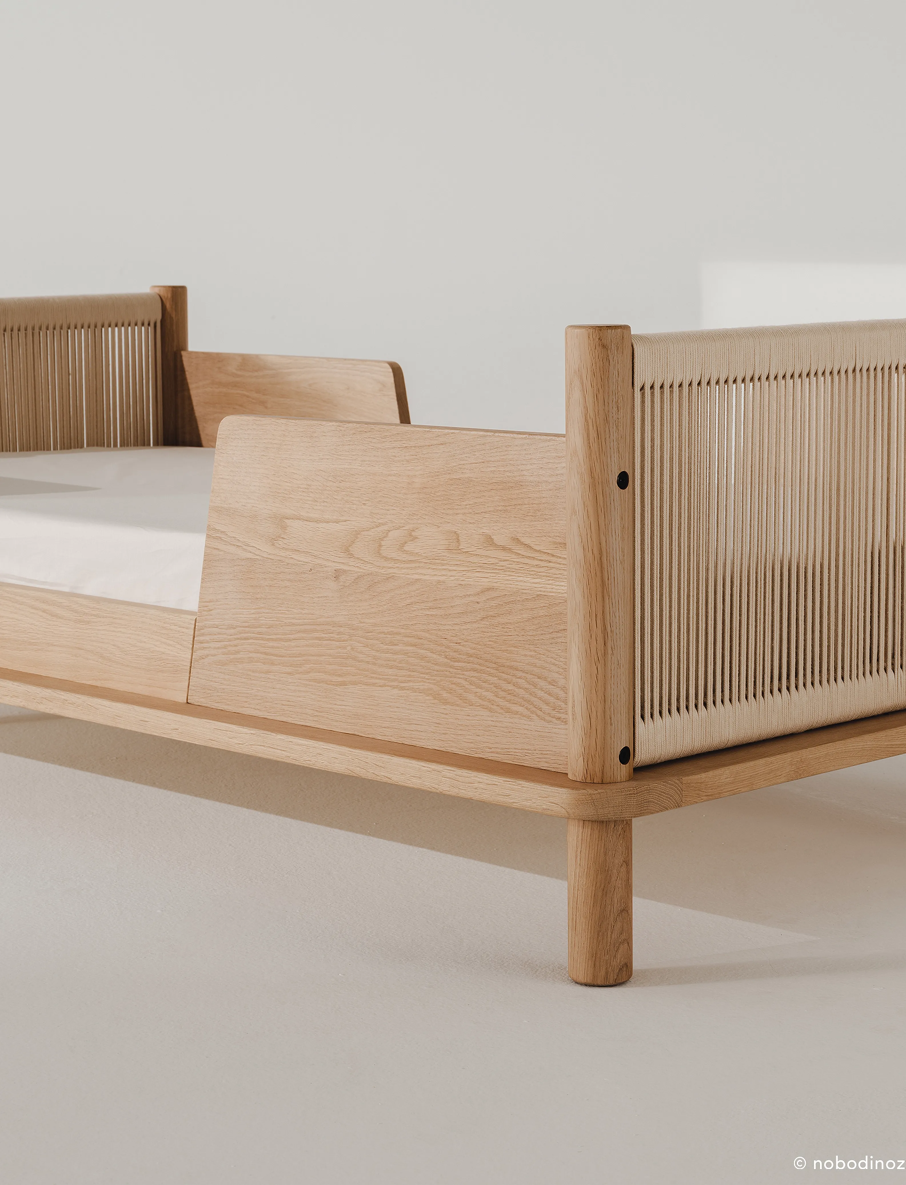 NOBODINOZ - KIT JUNIOR BED LATITUDE (BASE & EVOLUTIVE JUNIOR EXT) 70X140 - børnesenge & tilbehør - oak wood - 5