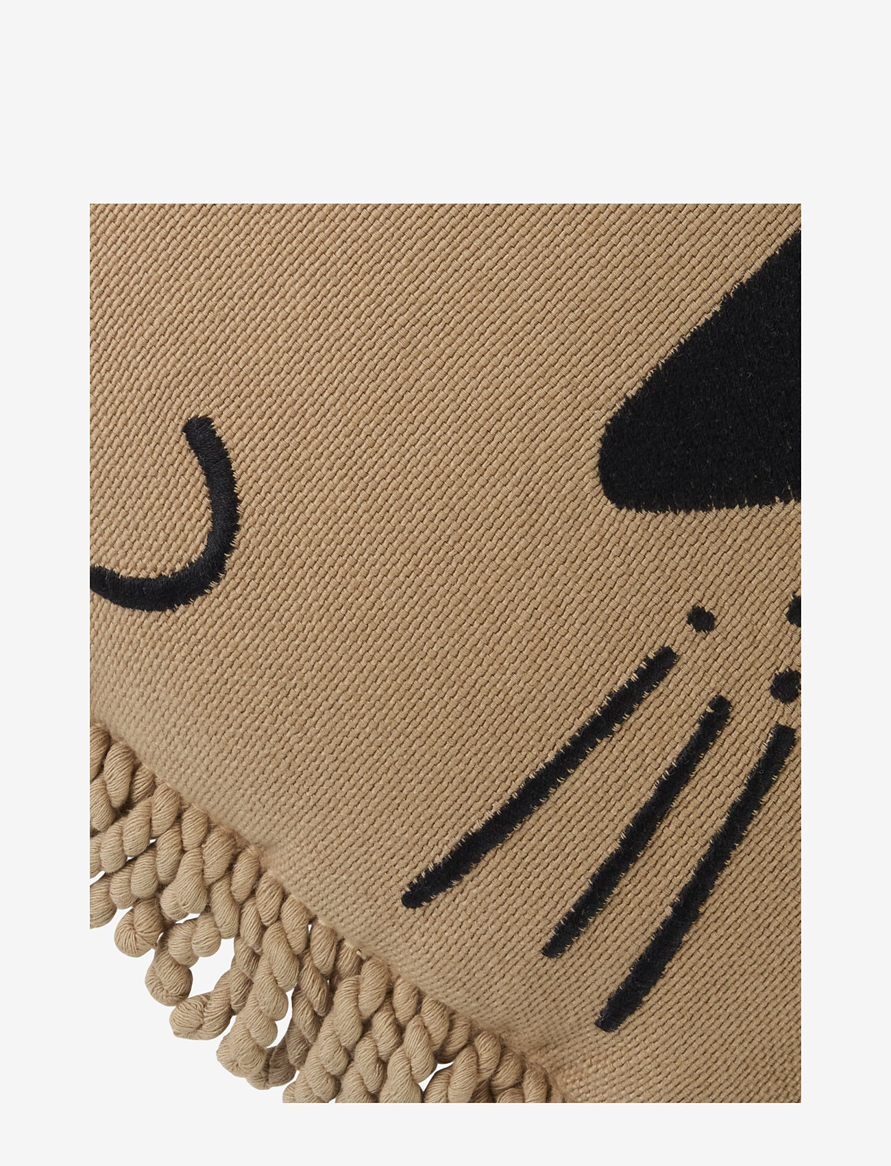 NOBODINOZ - LION FACE EMBROIDERY CUSHION 34X34 - dekorative kissen - sesame - 3