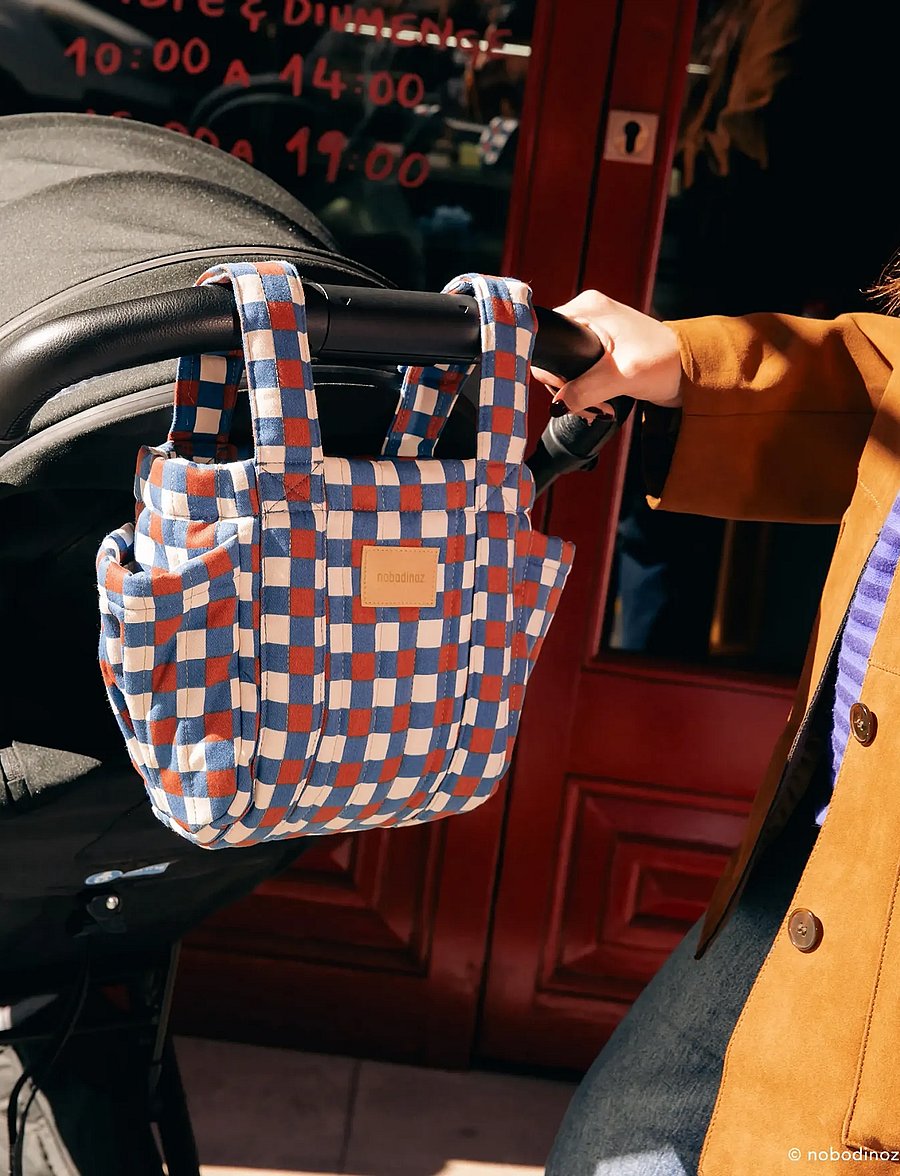 NOBODINOZ - HYDE PARK STROLLER ORGANIZER 42x22x12 - blue red mosaic - 0