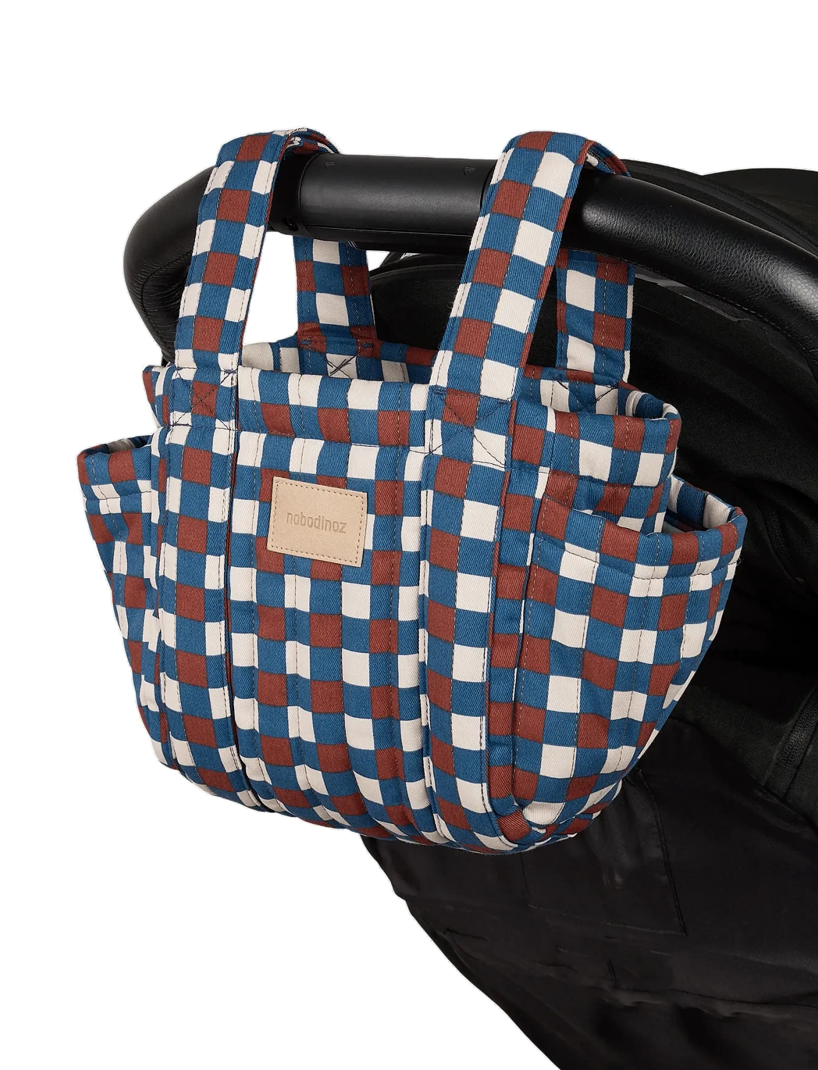 NOBODINOZ - HYDE PARK STROLLER ORGANIZER 42x22x12 - blue red mosaic - 3